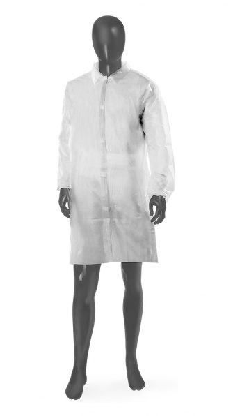ART.14026 <br> CAMICE MONOUSO IN PLP COLORE BIANCO