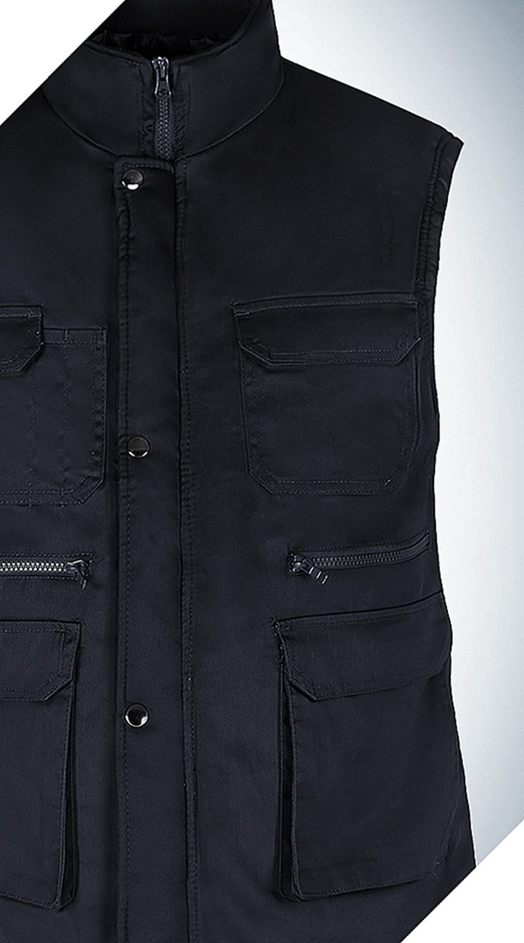 ART.279BN <br> GIUBBINO MULTITASCHE M/STACCABILI CON ZIP BLU NAVY - immagine 2