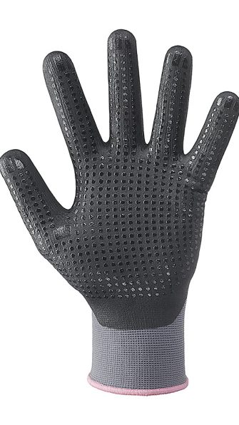 ART.366 <br> GUANTO IN POLIESTERE PALMO PUNTINATO IN NITRILE