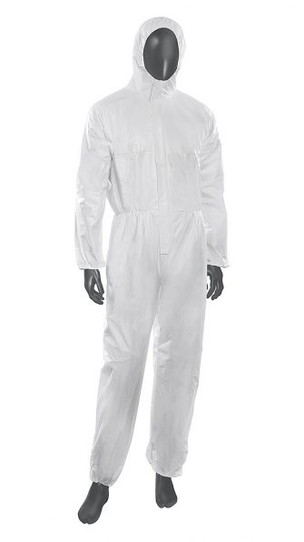 ART.A01200 <br> TUTA MONOUSO IN LAMINATO COLORE BIANCO