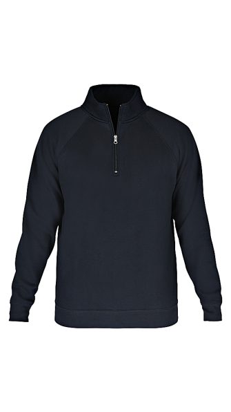 FELPA BASIC MEZZA ZIP BLU NAVY