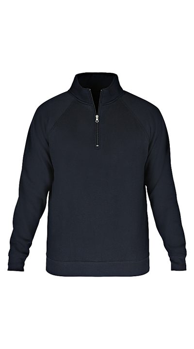 FELPA BASIC MEZZA ZIP BLU NAVY