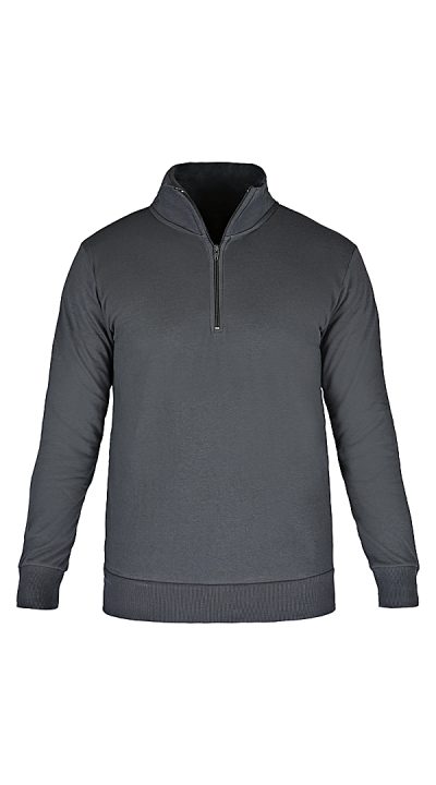 FELPA BASIC MEZZA ZIP GRIGIA