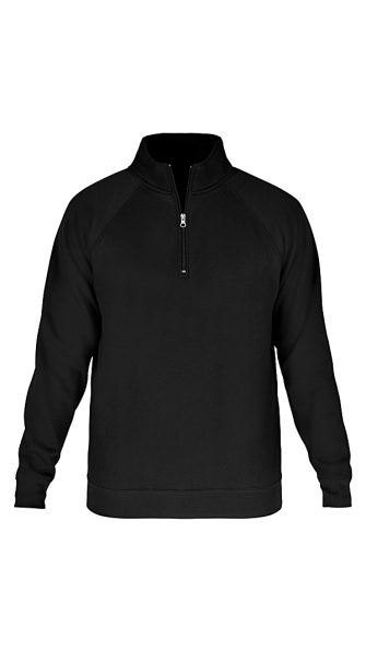 FELPA BASIC MEZZA ZIP NERA