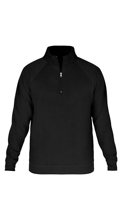 FELPA BASIC MEZZA ZIP NERA
