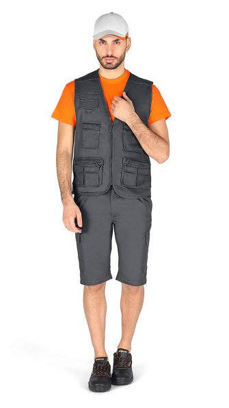 ART.179VG <br> GILET MULTITASCHE GRIGIO