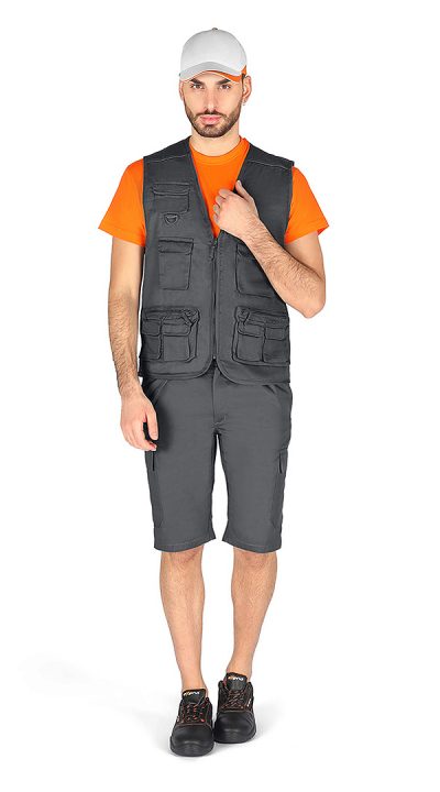 ART.179VG <br> GILET MULTITASCHE GRIGIO
