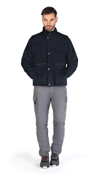 ART.279BN <br> GIUBBINO MULTITASCHE M/STACCABILI CON ZIP BLU NAVY