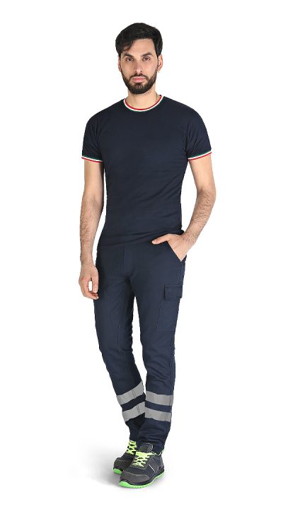 PANTALONE BASIC SUMMER BLU con bande